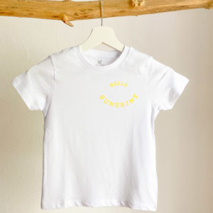 Kinder T-Shirt Weiß Hello Sunshine