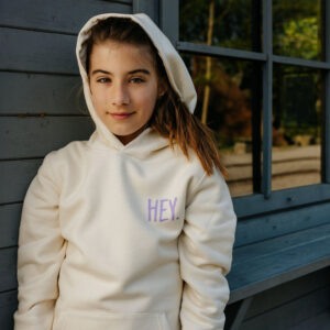 HEY. Hoodie Natural Flieder